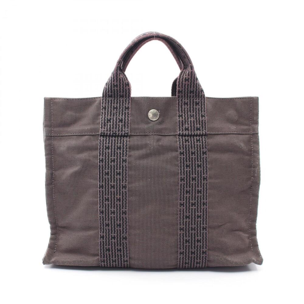 Hermes Herline PM Tote Bag Handbag Canvas Women's Gray